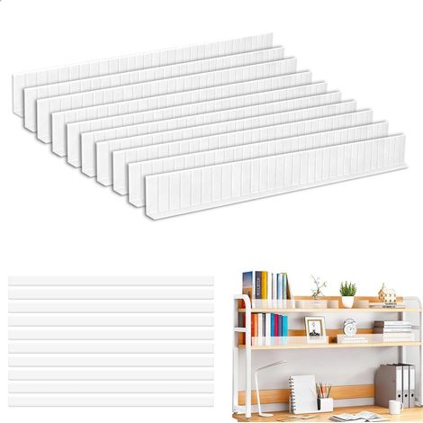 Blanc,40 × 4 × 1,3 CM,Separateur Tiroirs Lot de 10 Organiseur Tiroir Separateur Tiroir, Découpable Séparateurs de Tiroirs à des Fins de Stockage Classé et de Barrières de Protection Antidérapantes
