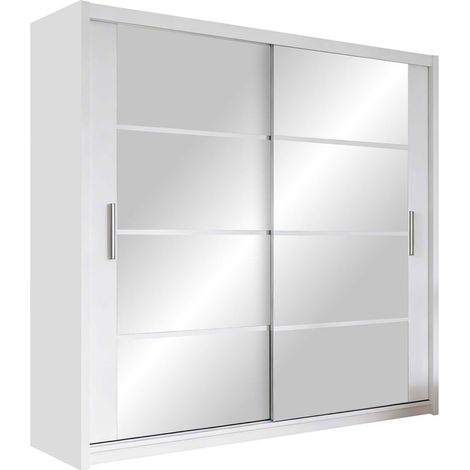 Armario Honolulu 201, Blanco, 215x203x61cm, Puertas de armario: Correderas, Número de estantes: 0