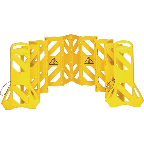 Barreras de seguridad Polietileno amarillo L.600xh1000 mm móvil 16 piezas de goma