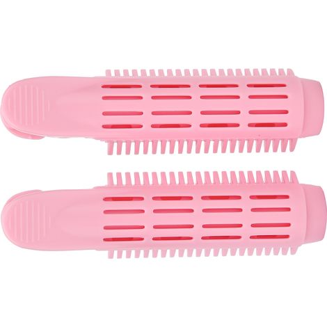 Lot de 2 Pinces à Friser les Cheveux, Rouleaux Coiffants pour Volume, Accessoire de Styling Naturel et Fluffy, Rose (1/5)