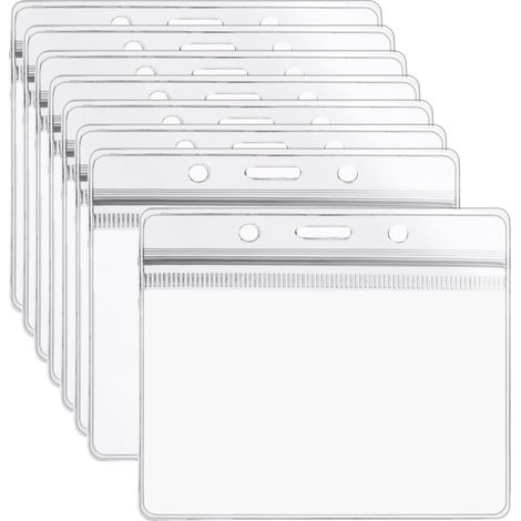Lot de 50 badges en plastique Pote-cates d'identité étiquettes de potection tanspaent pou Cate d'identité, Cate de Bus, Cate D'étudiant, Cate de Visite (1/5)