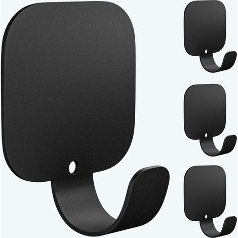 Mai & Mai Ganci da Parete in Lega di Alluminio, Attaccapanni da Muro 4pcs per Camera da Letto, Ingresso, Cucina, Nero, Stalo-15 (1/5)