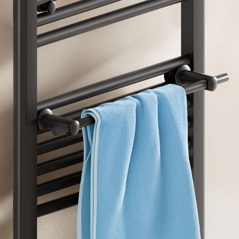 Heilmetz Toallero para radiador 460 x 95 mm, Acero, Antracita, Sin taladrar, Para tubos redondos Ø19–25 mm (1/5)