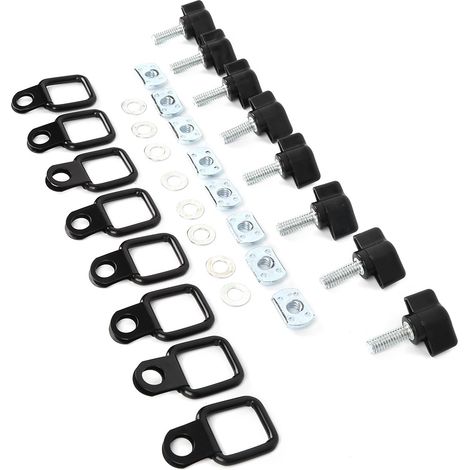 Kit de fixation rapide pour toits rigides Jeep, comprenant vis moletées, écrous et anneaux d'arrimage, M10 M8 (1/5)
