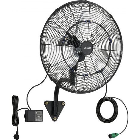 95W Industrieller Wandventilator 56 cm, 7 m/s Oszillierender Wandlüfter mit Fernbedienung Nebel & 18h Timer, Gewerblicher Industrieventilator IP44 Wasserfest für Werkstatt Garage Lager, Schwarz (1/5)