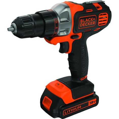 BLACK+DECKER - Taladro atornillador multifunción a batería de 18V, 1 batería 1,5 Ah Li-Ion, cargador MT218K-QW (1/2)