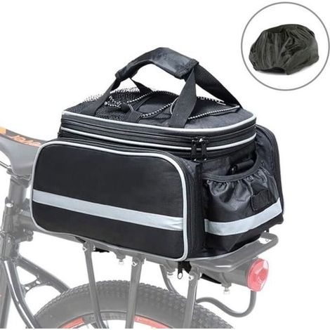(Noir)Sacoche Vélo arrière - 3 en 1, 10-27L - Étanche avec Protection Contre la Pluie - Amovible (1/4)