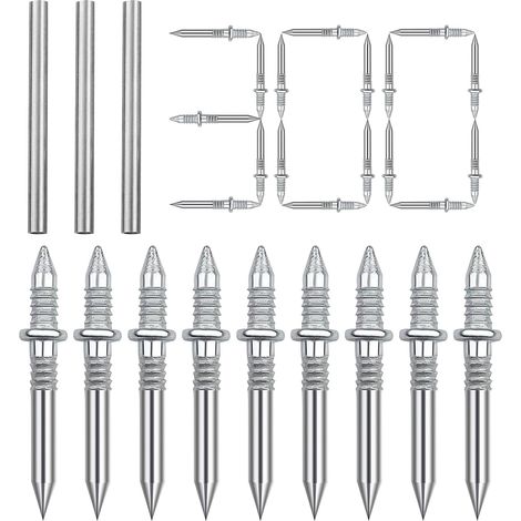 Lot de 300 clous sans couture avec fil de socle à double tête, clous à béton, vis de sécurité invisibles pour plinthes, clous en acier, clous décoratifs pour murs en béton, avec outil de douille (1/5)