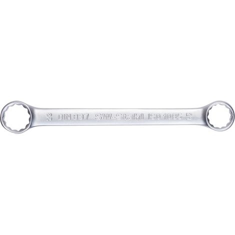 SW-Stahl 01310L Clé à anneau double 16 x 17 mm plate I version droite I 12 pans I clé à anneau I clé double I clé à anneau (1/4)