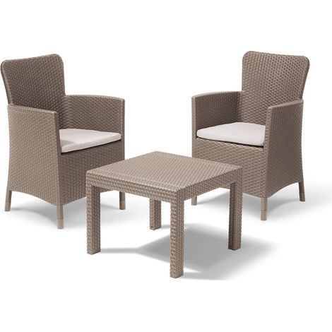 Set da Giardino 3 Pezzi in Rattan Sintetico con Cuscini Colore 3 Pezzi (1/3)