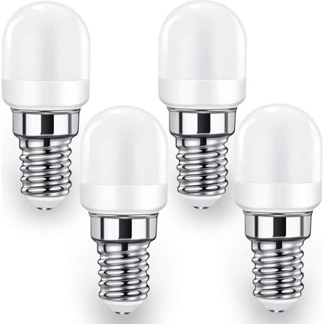 E14 LED Fridge Light Bulb, 2W SES Lamp (20W-25W Equivalent), 140lm, Cool White-6000K, 4-Pack (1/5)
