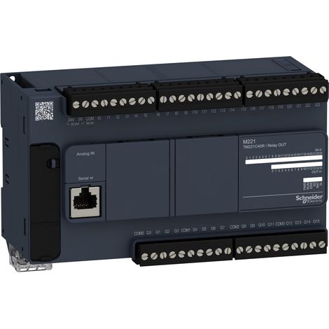 Schneider TM221C40R Modicon M221, controller 40I/O relè, porta seriale, 100/240 V CA - PV: 10 - RL: 18 - SV: 1,10