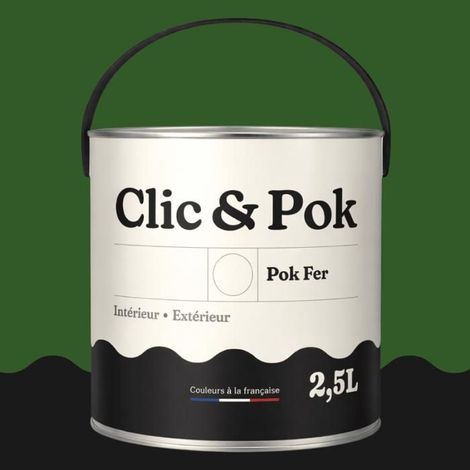 Peinture Fer Antirouille – Métal Extérieur Intérieur, Satinée, Protection Rouille - 2,5L - RAL 6002 - Vert feuillage