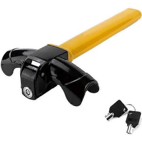 Antivol de volant universel en forme de T, en acier, avec 2 clés, compatible avec les voitures, camions et SUV (RN).WHBYV (1/4)