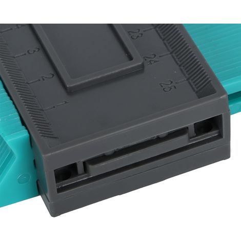 [Contour Ruler] Duplicateur de Contours à Verrouillage, Outil de Mesure Irrégulier Accessoire de Menuiserie ABS Vert L 250mm / 10in 1Pc (1/5)
