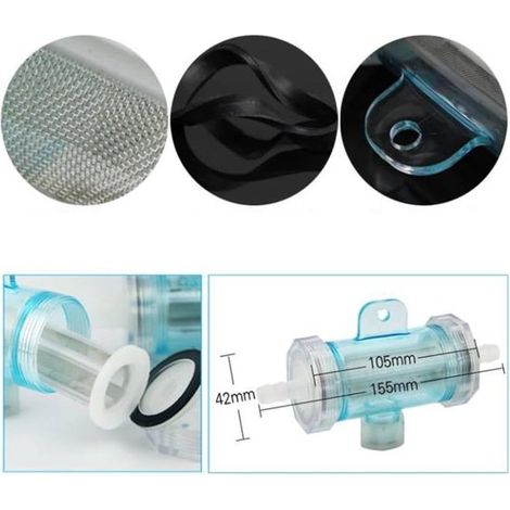 Filtro transparente para manguera de agua de fácil instalación en diversas aplicaciones de mejora del agua (10 mm) (1/3)
