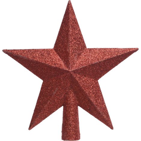 Cimier De Sapin étoile Rouge 19x4,2x19cm (1/3)