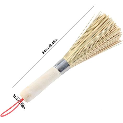 Paquet de 3 bambou wok farded poêt pinceaux de cuisine brosses de nettoyage de cuisine pans de lave-vaisselle propre (1/4)