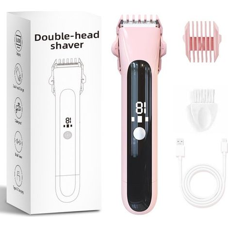Tondeuse bikini électrique – Double tête – Étanche IPX6 – LED – Rechargeable – Corps, jambes, visage (1/4)