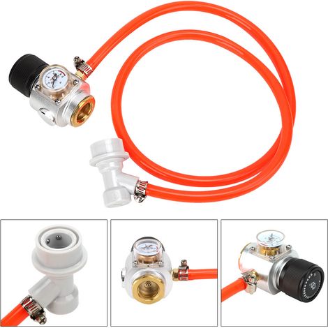 Détendeur CO2 compact portable avec manomètre, rechargeur pour bière maison, raccord Ball Lock (1/5)
