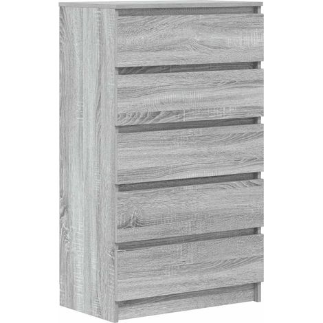 Maison Exclusive - Cassettiera Grigio Sonoma 60x36x103 cm in Legno Multistrato