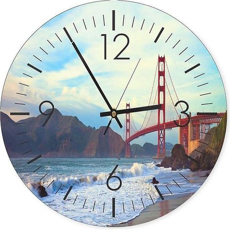 Horloge Murale Panoramique Pont Célèbre Pont Rouge - 60 x 60 cm (1/5)