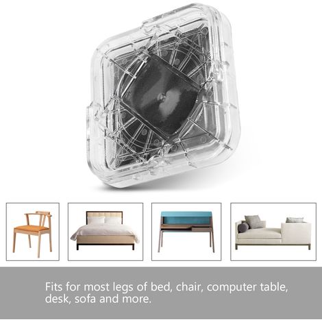 8-teiliges Set rutschfester Möbelbeingleiter für Tisch, Schreibtisch, Bett, Sofa und Stühle (transparent weiß) (1/5)