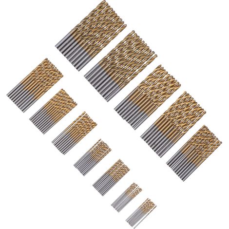 Lot de 120 forets HSS titane, outils de bricolage, diamètres 1/1.5/2/2.5/3/3.5 mm (1/5)