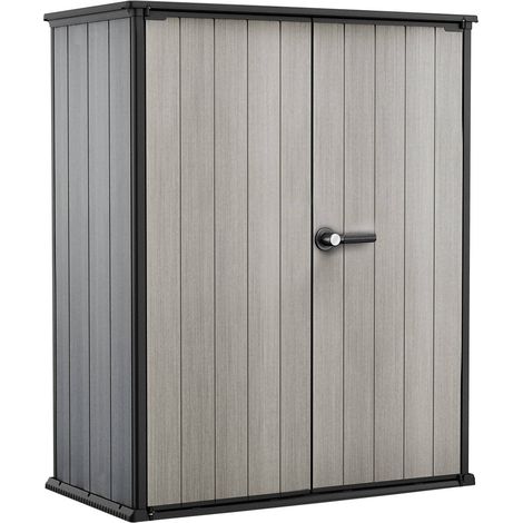 Armoire extérieure Digby, meuble de jardin à une étagère, une porte, 73,6x140x170,4h cm gris (1/5)