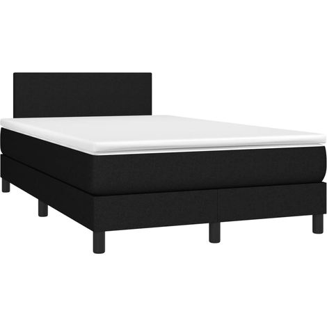Maison Exclusive - Sommier à lattes de lit avec matelas noir 120x190 cm tissu (1/5)
