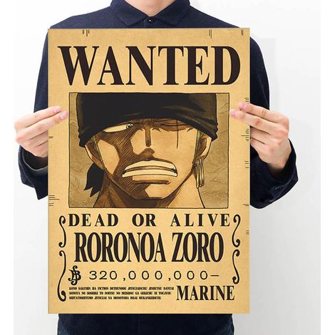 Affiche décorative en papier kraft (42 x 28,5 cm) représentant des personnages de dessins animés japonais recherchés, à accrocher au mur ou à porter (type 4). (1/5)
