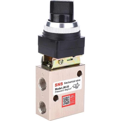 JM-05 Pneumatisches mechanisches Ventil PT 1/4 Zoll 2-Positionen 3-Wege-Drehkopfventil