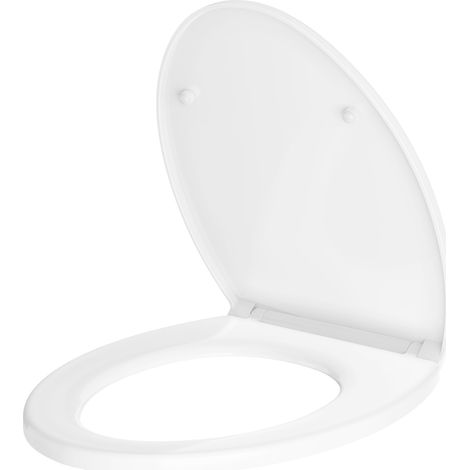 Abattant WC ovale universel polypropylène renforcé – Double couche robuste – Fermeture silencieuse – Charnières stables anti-glisse – Montage facile – Surface hygiénique – Supporte 150 kg (1/5)
