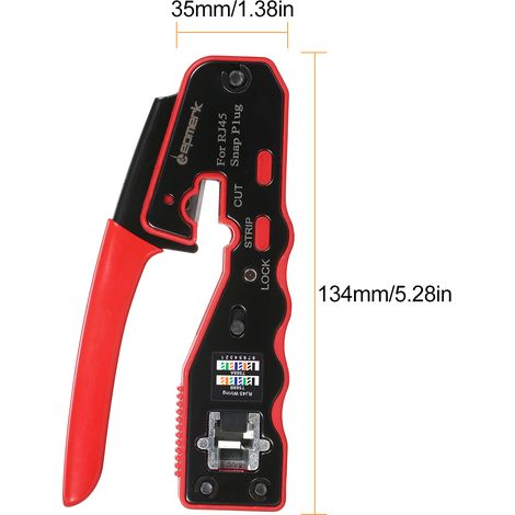 Kit d'outils de sertissage RJ45, tout-en-un, pour connecteur standard Cat5e, Cat6, Cat6a, connecteur avec 100 couvercles de connecteurs, pinces de câble réseau, lames de testeur (1/5)