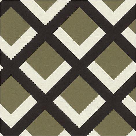 Geometric Trellis Wallpaper Green Cream Black Paste The Wall Textured Vinyl