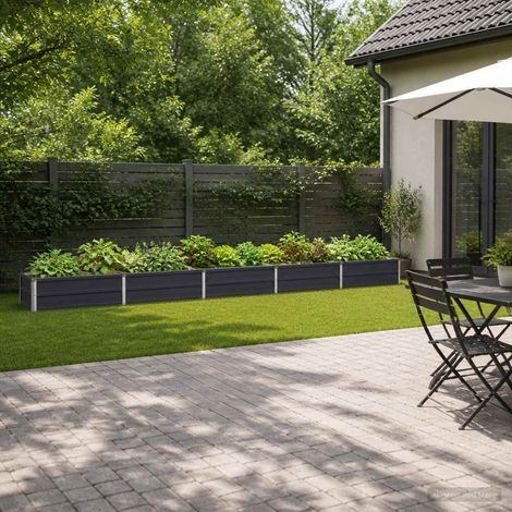 vidaXL Cama de Jardín Elevada Gris antracita 400 x 40 x 24 cm (1/5)