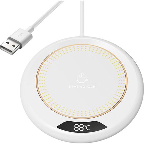 Chauffe-Tasse USB Bureau 3 Températures Céramique Maintien Chaud Arrêt Auto 8h Travail Maison (1/5)