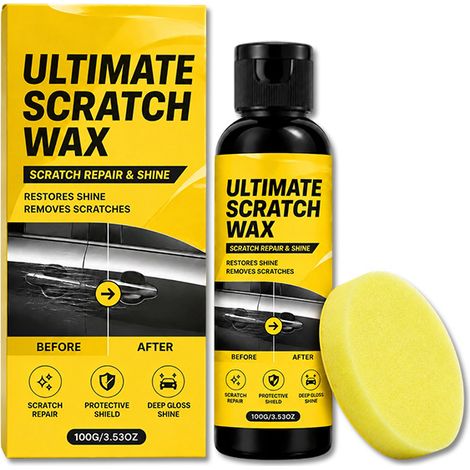 La crème réparatrice pour rayures de voiture élimine les rayures mineures, apporte brillance et protection, et contient une formule de cire douce pour la peinture.