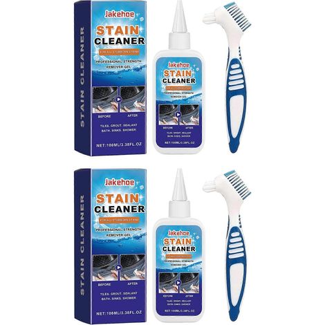 Gel nettoyant et détachant puissant pour machine à laver - Produit d'entretien efficace pour la salle de bain, la cuisine, la douche et les éviers (2 pièces) (1/5)