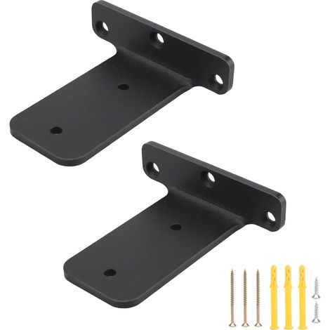 Lot de 2 supports d'étagère avec vis épaisses, invisibles, supports de poignée disponibles des deux côtés avec (100 mm) (1/5)