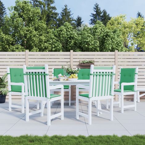 Lot de 6 Coussins de chaise de jardin bas,Coussins de Chaise Dossier Siège Confortables vert -AD19687 (1/5)