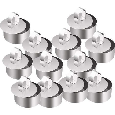 Anneaux À Gâteau - Acier Inoxydable 430 - Diamètre 8 cm Profondeur 4 cm - Pour Desserts Mousses Tiramisu Légumes - Lot De 12 (1/5)