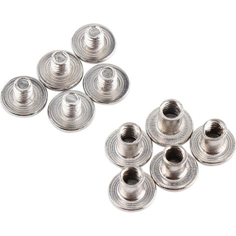 200 vis Chicago nickelées pour reliure, rivets à clous, albums photo et maroquinerie, M5 x 6 mm (1/5)