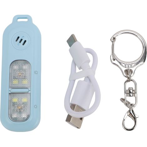 Porte-clés alarme de sécurité 130dB lumière LED 3 couleurs étanche dispositif défense personnelle urgence course nuit bleu (1/5)