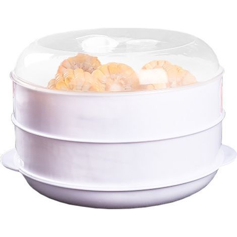 Cuiseur vapeur pour four à micro-ondes, cuiseur vapeur avec couvercle – Bol chauffant résistant à la chaleur pour dortoir, entreprise, hôtel, appartement, restaurant (1/2)