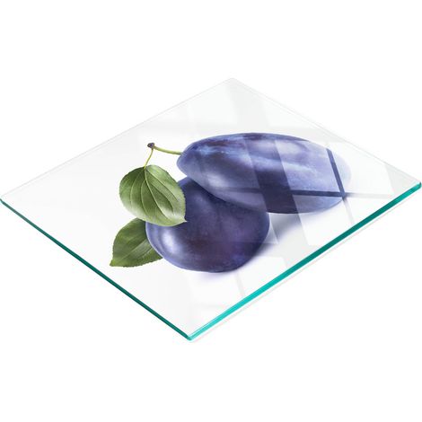 Multifunktionale Küchen-Dekorationsplatte aus gehärtetem Glas, Pflaumenmuster, 60 x 52 cm (1/5)