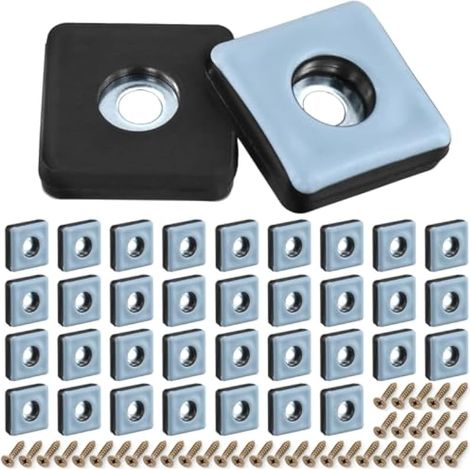 36 patins carrés pour meubles, 25 x 25 mm - Patins de déplacement pour meubles sur sols durs et moquettes (1/5)