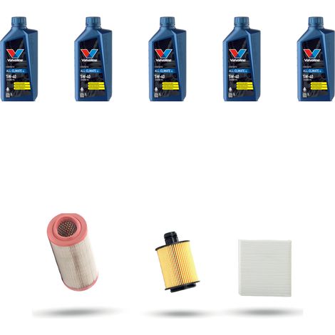 Kit tagliando 3 FILTRI e 5L OLIO compatibile con Alfa Romeo 159 (939) 1.8 TBI 147kw dal 2009-2011 (1/4)