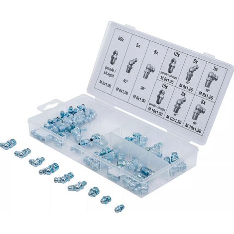 Assortiment de 110 graisseurs droits et coudes dimensions m6 - m 8 - m10 (1/2)