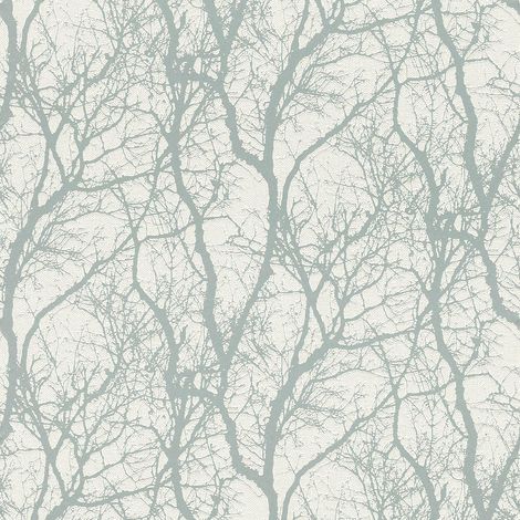 Rasch Forest Glimmer Silver Wallpaper Textured Modern Blown Vinyl Paste The Wall (1/4)